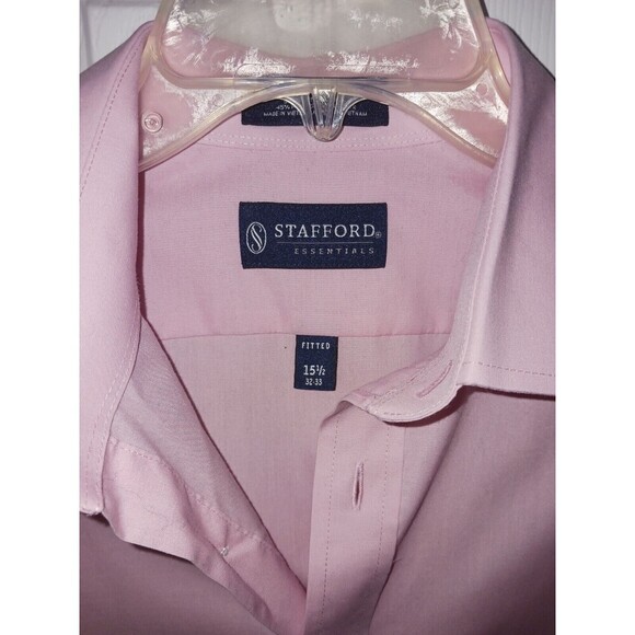 Stafford Essentials Long Sleeve Dress Shirts Size 15.5 34/35 & 32/33 Lot Of 2 - Picture 8 of 10